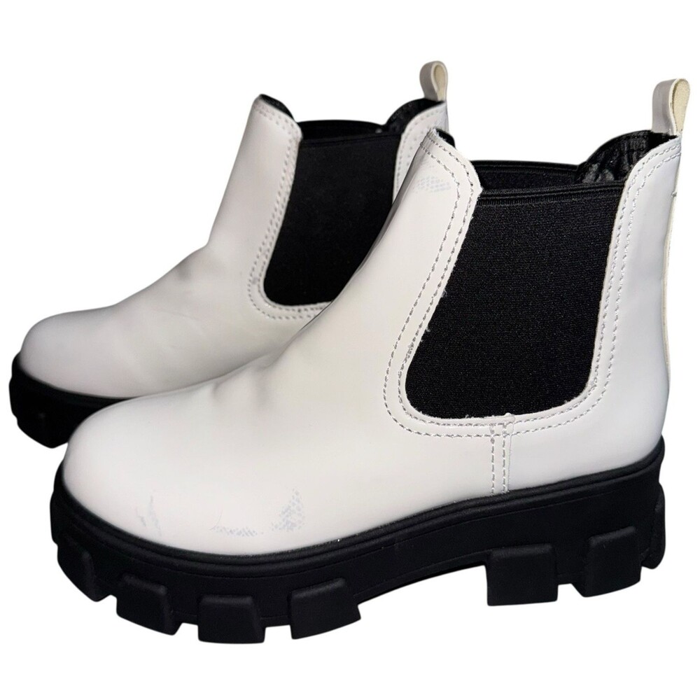 Circus Sam Edelman Size 8 Boots White Lug Boots Chunky Platform Darielle SCUFFED